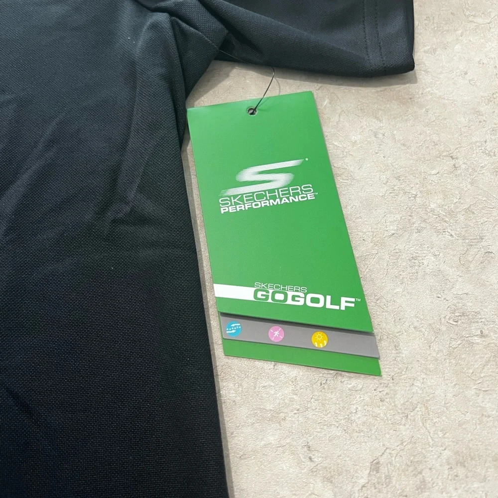 Skechers Medium Go Golf Polo Black NWT - Picture 2 of 8